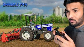 New Swaraj 744 with 12 foot Power Harrow | FS22