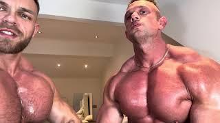 chest and biceps joint muscle worship session