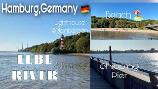 River Elbe - Hamburg | The Beach | The lighthouse Wittenbergen | Shipping pier | MsAir