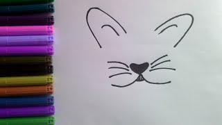 How To Draw A Cat Face |  Easy Step By Step Drawing | NJ Drawing Tutorial