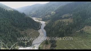 Uhl river in Barot Valley of Himachal Pradesh: aerial journey