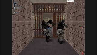 SWAT 3 - GOTY… 8 person (AI ONLY) team in Police Station custom map. I step in when they get lost.