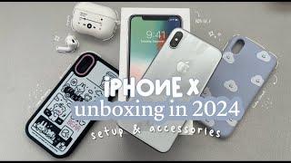 iphone x unboxing in 2024 #setup + accessories #Aesthetic ⋆⭒˚.⋆#apple