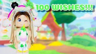  I Used 100 Wishes To Get The NEW Shamrock Unicorn!  EXTREMELY LIMITED!  | Roblox Overlook RP!