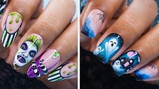 Halloween Nail Art Ideas | Beetlejuice x Glowing Ghost Full Set Tutorial