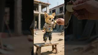 The little dog wore tattered clothes to school and was laughed at by his classmates.#shorts
