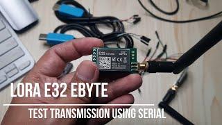 Testing Lora Transmission of E32 Ebyte Using Serial to USB with Hercules or RealTerm Application