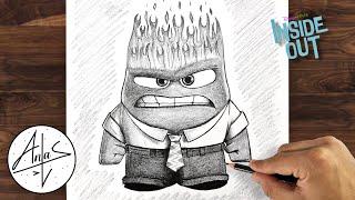 How To Draw Anger Inside Out | Sketch Tutorial step by step