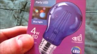 Blue LED Light Bulb (unboxing & operation)