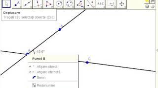 GeoGebra lectia 5. Masura unui unghi. Constructia unui unghi cu o masura data