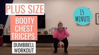 PLUS SIZE Beginner Booty/Chest/Triceps Workout for Obese people / Low Impact