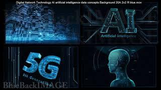 Digital Network Technology AI artificial intelligence data concepts Background 20A 2x2 Q blue merged