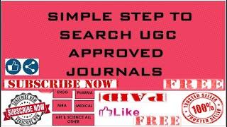 UGC APPROVED JOURNALS SEARCH SIMPLE PROCESS