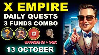 X Empire Quests October 13 X Empire Combo Riddle + Rebus of the day Youtube Episode 65 Code OKX Code