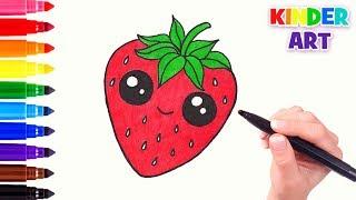 Как нарисовать клубнику | How to draw a cute strawberry