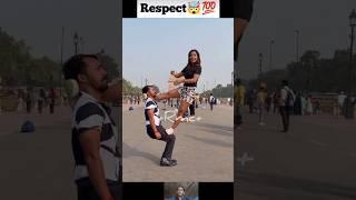 Respect|| Girl climbed onto  man shoulders #shorts #respect