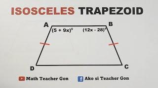 Isosceles Trapezoid - Solving Angle Problems in Trapezoid by @MathTeacherGon