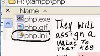 Xampp directory, php folder, and php.ini