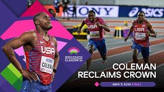 Christian Coleman storms to golden 60m glory ‼️ | World Indoor Championships Glasgow 24