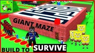 Johny Shows Roblox Build To Survive Monsters Build Or Die Giant Maze