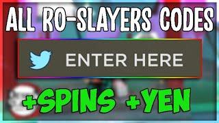 All Codes For Ro-Slayers! *FREE SPINS + YEN* | March 2020