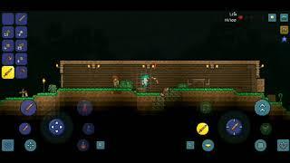 Terraria Mobile surviving my first night from zombies! Lyon, haaaaalp! Episode 2