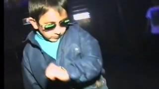 Russian kid dancing planet rock at club can't be bothered. 1997.