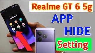 How to hide apps in Realme gt 6 5g/Realme gt 6 me app hide setting kaise kare,Realme gt 6 app hide