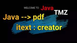 how to generate pdf in java using itext