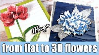 Technique: Turn flat stamped flowers into dimensional ones!