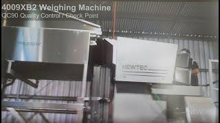 Newtec Weighing Machine, 4009XB2 + Optical Checkweigher, QC90. Fully automatic.