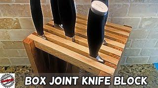 Box Joint Knife Block w/Router Table Box Joint Jig // DIY