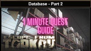 Database Part 2 Escape From Tarkov Under A Minute Quest Guide Interchange Ragman #eft