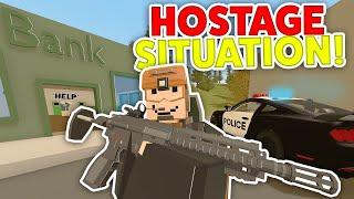 BANK HEIST HOSTAGE SITUATION We Hack The BANK! - Unturned Rags To Riches Roleplay #26