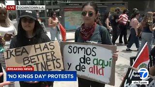 Massive 'No Kings' protest in downtown Los Angeles remains peaceful
