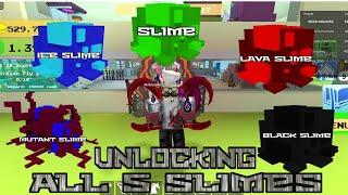 Unlocking all 5 slime creatures- Normal, Lava, Ice, Black and Mutant- Creatures Tycoon