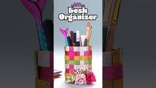  Quick & Easy DIY Glitter Paper Desk Organizer | Cute & Functional Craft Tutorial ️️