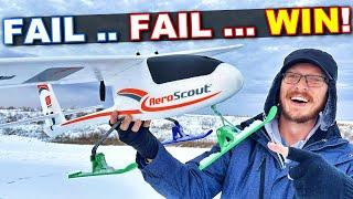 I DIDN'T Think This Would Work... - Aeroscout RC Plane Snow Skis 2.0