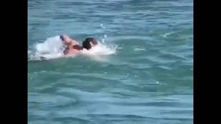 Khabib is swimming in freezing river in Dagestan,Russia has he train for his next fight,''insane