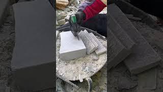 Use natural stone to make wall bricks- Good tools and machinery make work easy