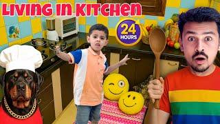 24 Hours Living in Kitchen Challenge | Macho Maaan