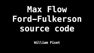 Max Flow Ford Fulkerson | Source Code