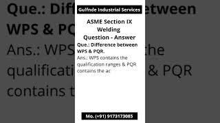 What is Difference Between WPS & PQR? #welding #cswip
