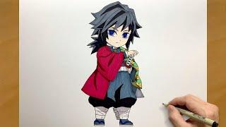 How to draw Chibi Giyu Tomioka from Demon Slayer | Kimetsu no Yaiba | step by step | draw anime