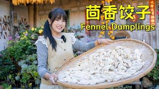 Make a big pot of pork and fennel dumplings and enjoy them with your family!【叫我阿霞Channel】