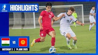 HIGHLIGHTS | TAJIKISTAN vs KYRGYZ REPUBLIC |MD3| CAFA U20 CHAMPIONSHIP 2025
