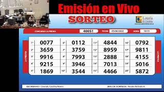 Sorteo de Quiniela LA PREVIA Nº 40051 - 03/06/2022 - 10.15 hs.