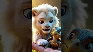 The story of a white lion and a turtle #aivideobd