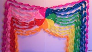 DIY RAINBOW FLOWER PARTY DECORATION | BIRTHDAY PARTY DECORATIONS | FLOWER BACKDROP