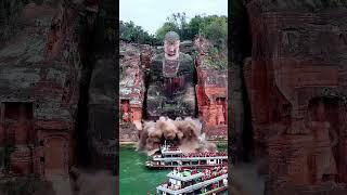 Big Statue Lose Grip and Falls on Tourists and Boats #shorts